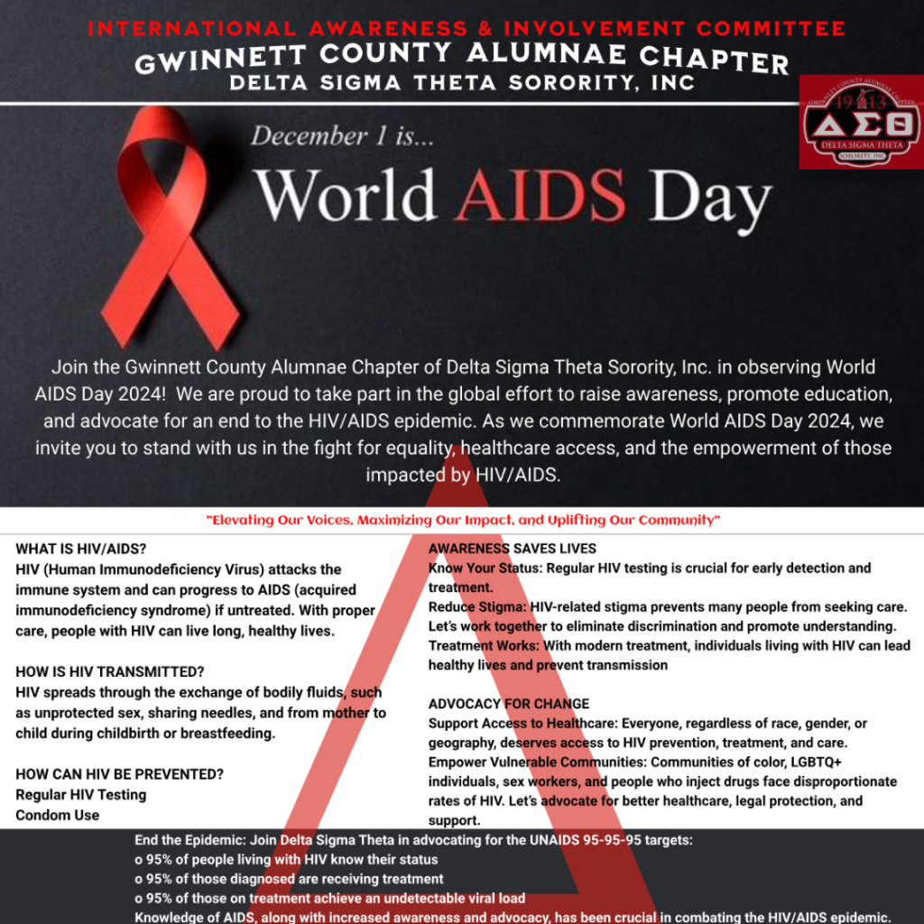 2024 World Aids Day County Alumnae Chapter Delta Sigma